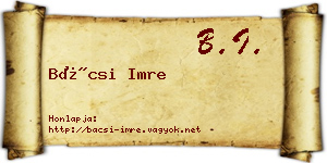 Bácsi Imre névjegykártya