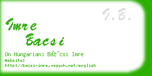 imre bacsi business card